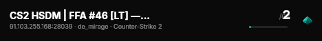 CS2 HSDM | FFA #46 [LT] — CYBERSHOKE.NET live status badge