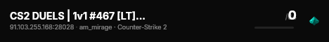 CS2 DUELS | 1v1 #467 [LT] — CYBERSHOKE.NET (ARENA MAPS) live status badge
