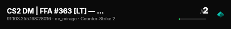 CS2 DM | FFA #363 [LT] — CYBERSHOKE.NET (20 SLOTS) live status badge