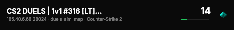 CS2 DUELS | 1v1 #316 [LT] — CYBERSHOKE.NET (ARENA MAPS) live status badge