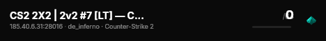 CS2 2X2 | 2v2 #7 [LT] — CYBERSHOKE.NET live status badge