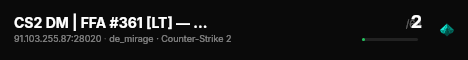 CS2 DM | FFA #361 [LT] — CYBERSHOKE.NET (20 SLOTS) live status badge
