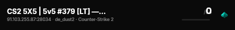 CS2 5X5 | 5v5 #379 [LT] — CYBERSHOKE.NET live status badge