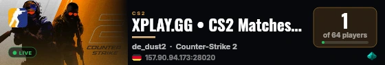 XPLAY.GG • CS2 Matches #35 • [DE] live status badge