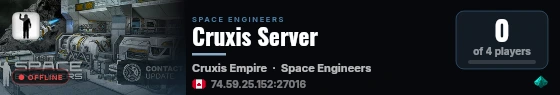 Cruxis Server live status badge