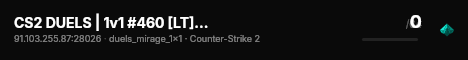 CS2 DUELS | 1v1 #460 [LT] — CYBERSHOKE.NET (ONLY MIRAGE) live status badge