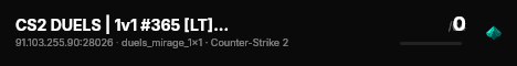 CS2 DUELS | 1v1 #365 [LT] — CYBERSHOKE.NET (ONLY MIRAGE) live status badge