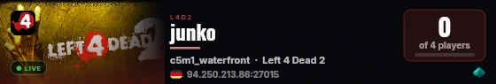 Left 4 Dead 2 live status badge