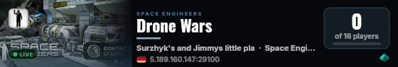 Drone Wars live status badge