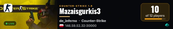 Mazaisgurkis3 live status badge