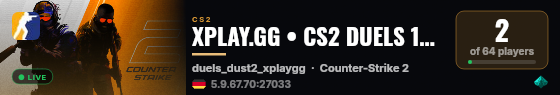 XPLAY.GG • CS2 DUELS 1v1 #41 • [DE] live status badge