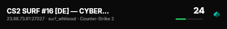CS2 SURF #16 [DE] — CYBERSHOKE.NET (TIER 1-2 - EASY, ONLY WHI live status badge