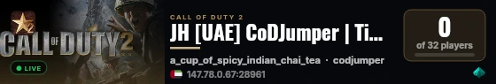 JH [UAE] CoDJumper | Time: 50 mins live status badge
