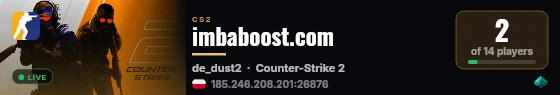 imbaboost.com live status badge