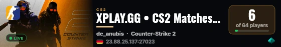 XPLAY.GG • CS2 Matches #336 • [DE] live status badge
