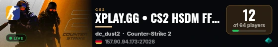 XPLAY.GG • CS2 HSDM FFA #1 • [DE] live status badge