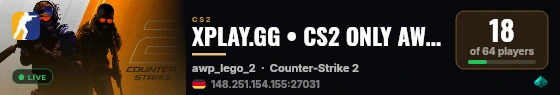 XPLAY.GG • CS2 ONLY AWP #18 • [DE] live status badge