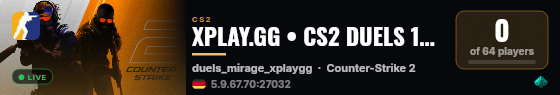 XPLAY.GG • CS2 DUELS 1v1 #40 • [DE] live status badge