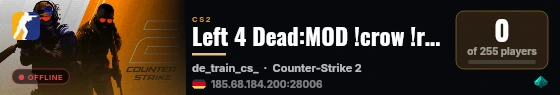 Left 4 Dead:MOD !crow !rocket live status badge
