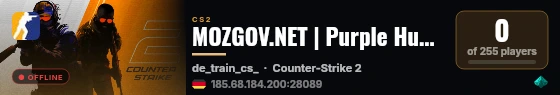 MOZGOV.NET | Purple Human | ANTI-Public | VIP | 240 MAPS live status badge
