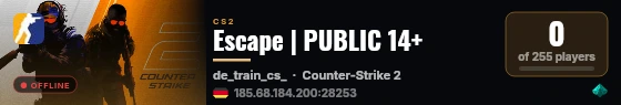Еscape | PUBLIC 14+ live status badge