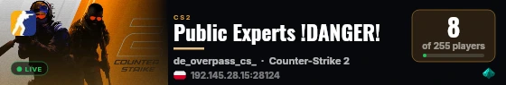 Public Experts !DANGER! live status badge
