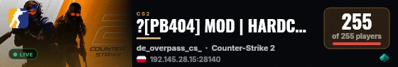?[PB404] MOD | HARDCORE #5 !skin !RANK ? live status badge