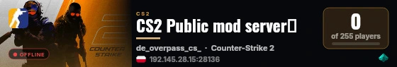 CS2 Public mod server☣️ live status badge