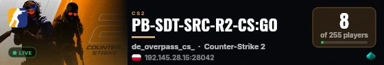 PB-SDT-SRC-R2-CS:GO live status badge