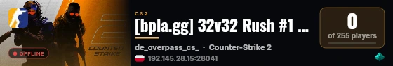 [bpla.gg] 32v32 Rush #1 [EU] [!knife, !skin, !gloves] [128Tick] live status badge