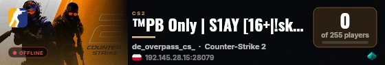 ™PB Only | S1AY [16+|!skin;!KNIFE;!GL] live status badge