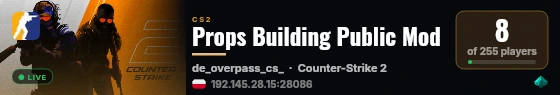 Props Building Public Mod live status badge
