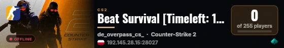 Beat Survival [Timeleft: 14:55] top server live status badge