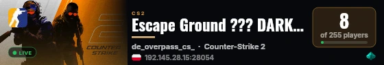 Escape Ground ??? DARK MOD live status badge