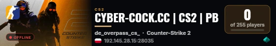 CYBER-COCK.CC | CS2 | PB live status badge