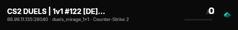 CS2 DUELS | 1v1 #122 [DE] — CYBERSHOKE.NET (ONLY MIRAGE) live status badge