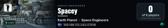 Spacey live status badge