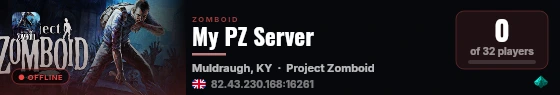 My PZ Server live status badge
