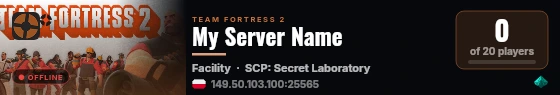 My Server Name live status badge