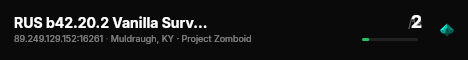 RUS b42.20.2 Vanilla Survival PVP live status badge