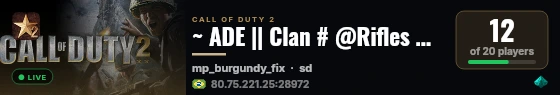~ ADE || Clan # @Rifles & snipers live status badge