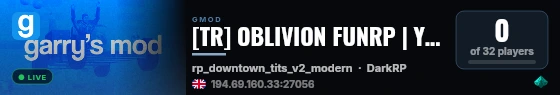 [TR] OBLIVION FUNRP | YUKSEK FPS | FASTDL live status badge