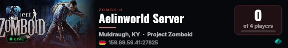Aelinworld Server live status badge