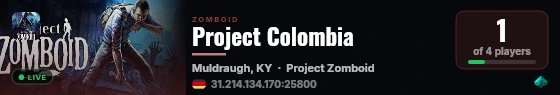Project Colombia live status badge