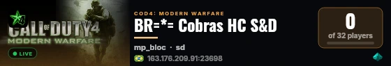 BR=*= Cobras HC S&D live status badge