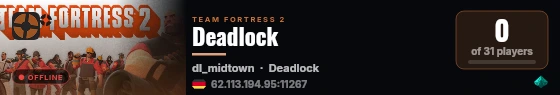 Deadlock live status badge