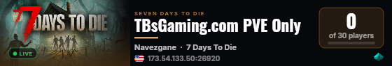 TBsGaming.com PVE Only live status badge