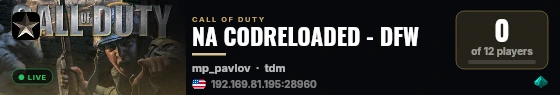 NA CODRELOADED - DFW live status badge