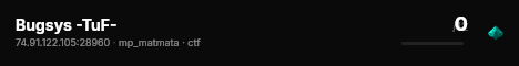 Bugsys -TuF- live status badge