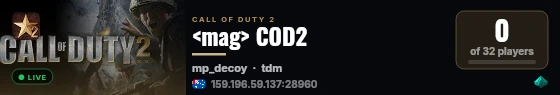 <mag> COD2 live status badge